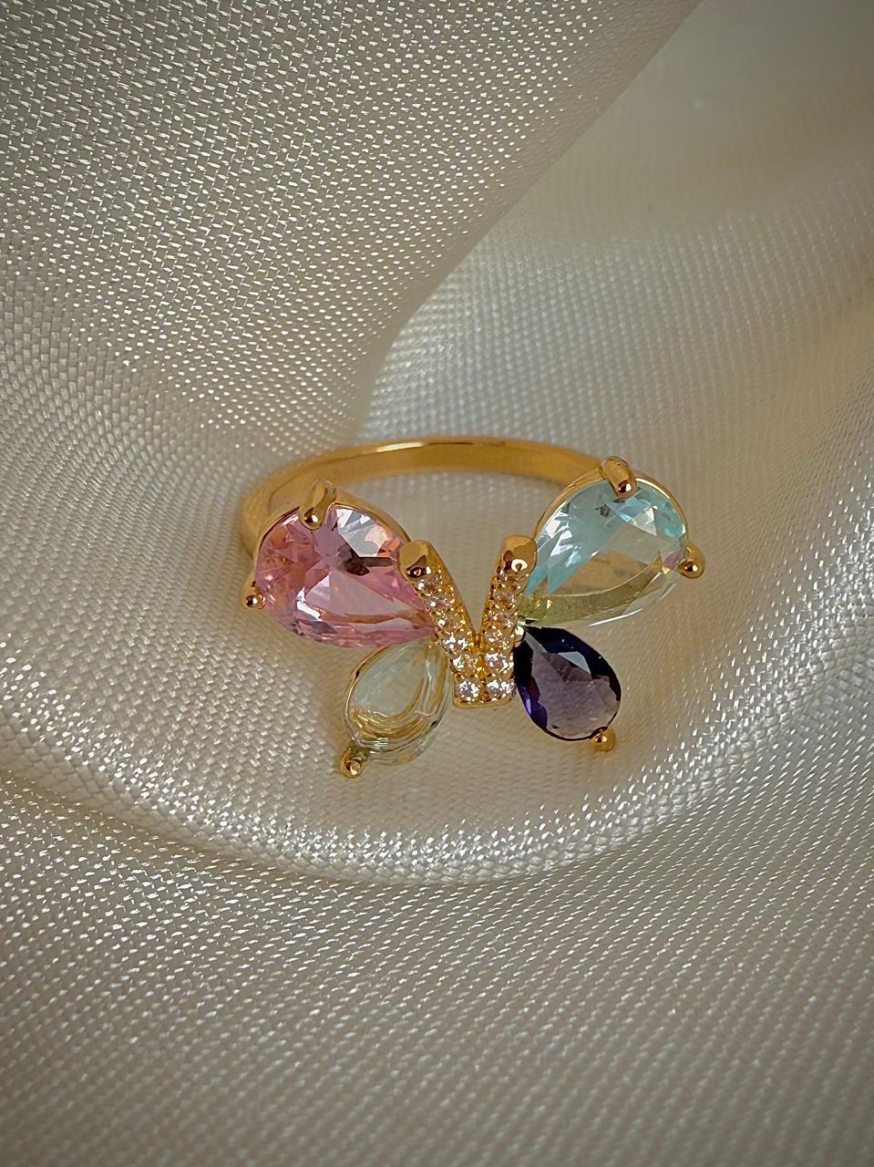 Rosy Monarch Butterfly Ring