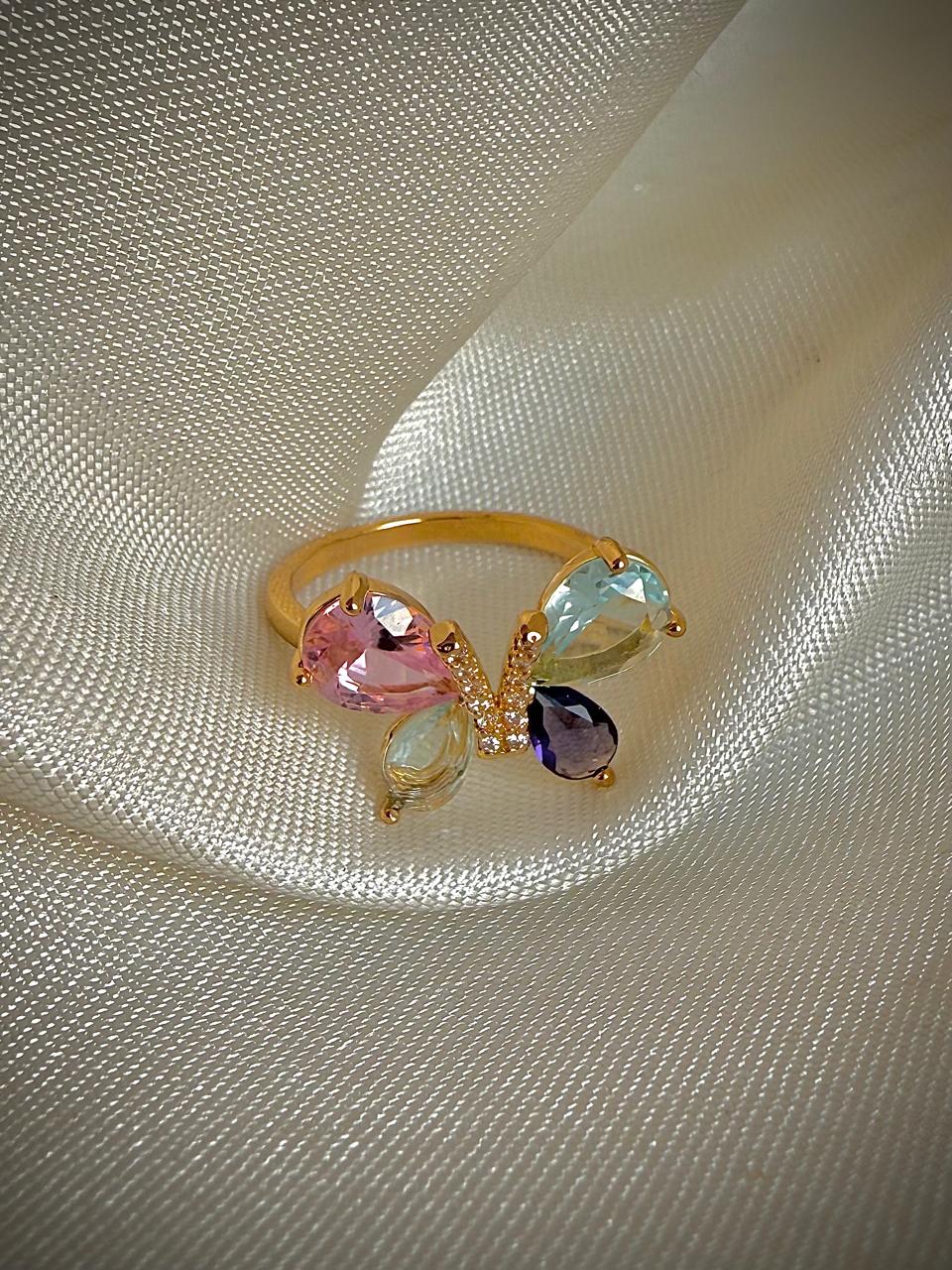 Rosy Monarch Butterfly Ring