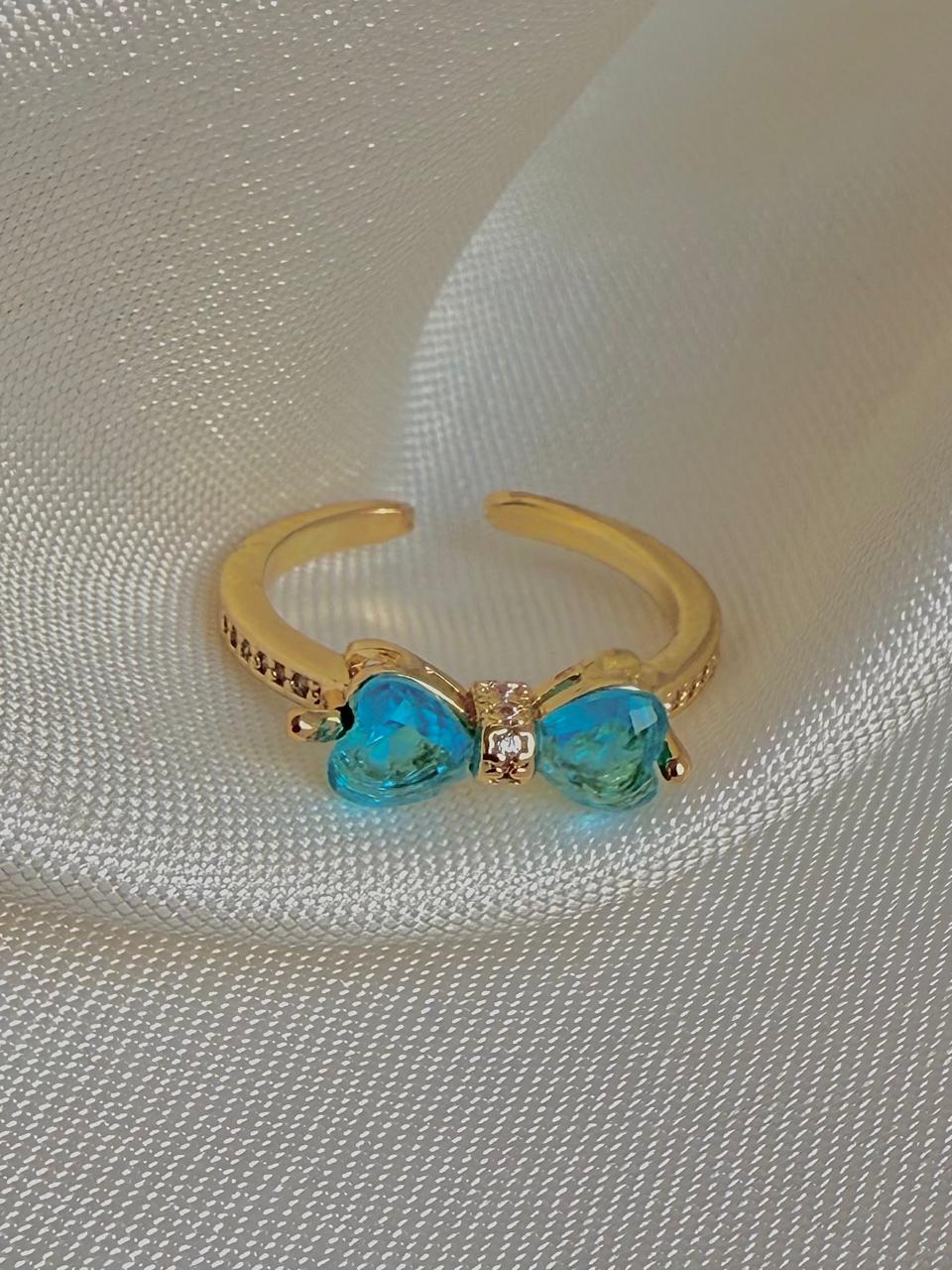 Aurora Blue Bow Ring